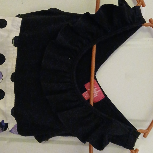 Pinky Black and White Dress with Purple Floral Accents Size 5 Girls - Picture 5 of 6